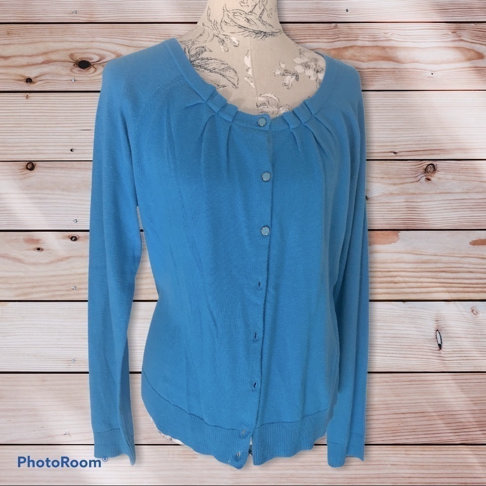 𝅺new New York & Co Blue Button Sweater XL